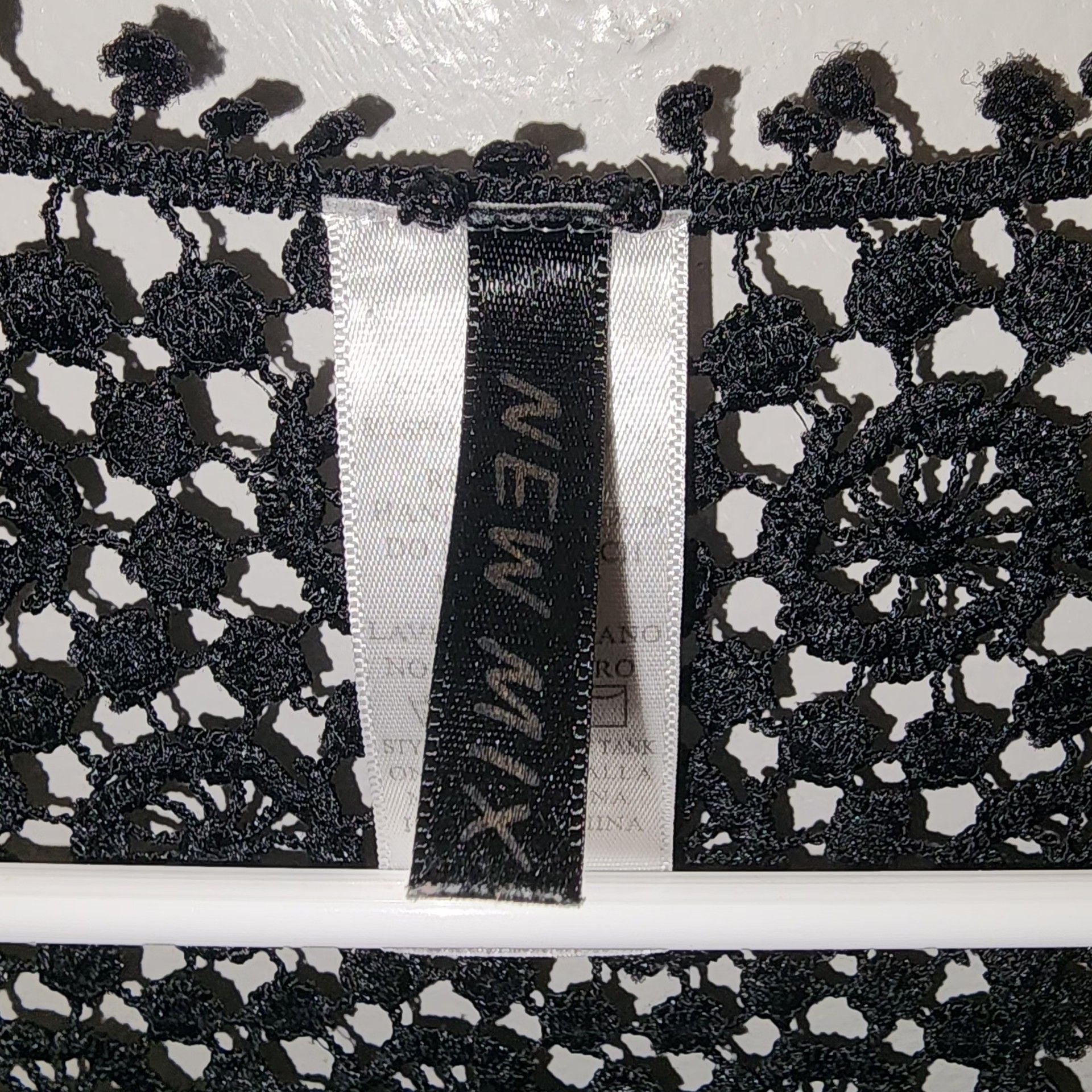New Mix Lace Tank Top One Size Black Crochet Racerback 4