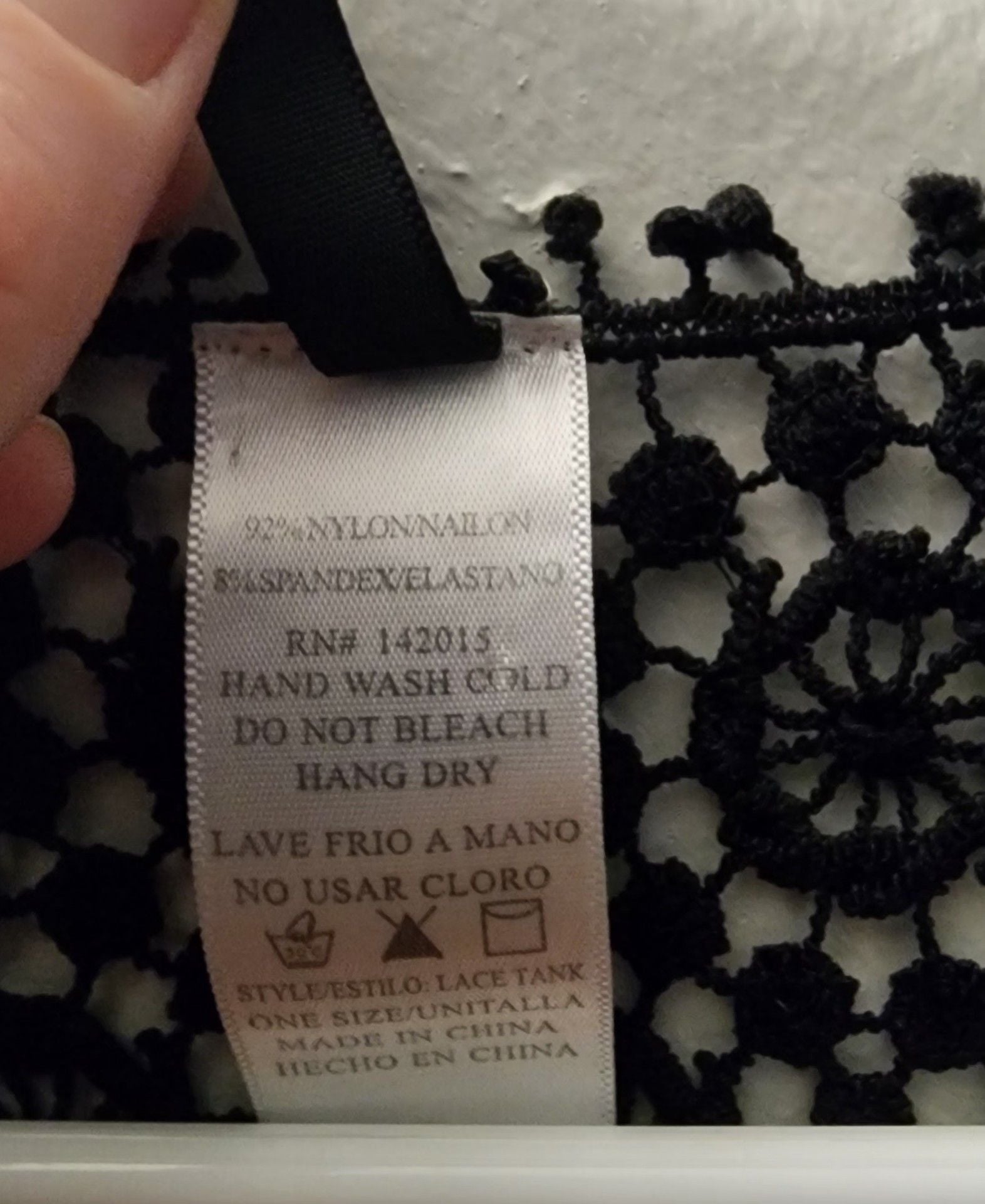 New Mix Lace Tank Top One Size Black Crochet Racerback 5
