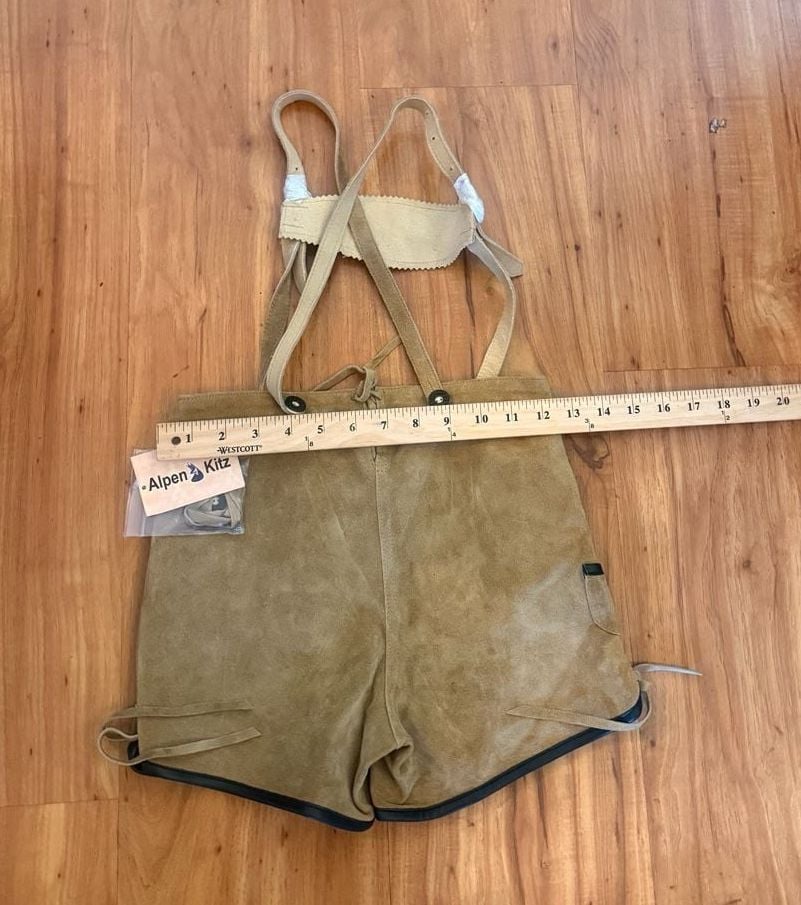 Alpen Kitz Kids Lederhosen 104 Genuine Leather Bavarian Oktoberfest Suspenders 12