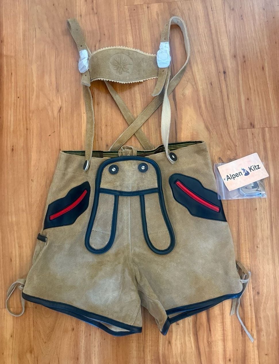 Alpen Kitz Kids Lederhosen 104 Genuine Leather Bavarian Oktoberfest Suspenders 15