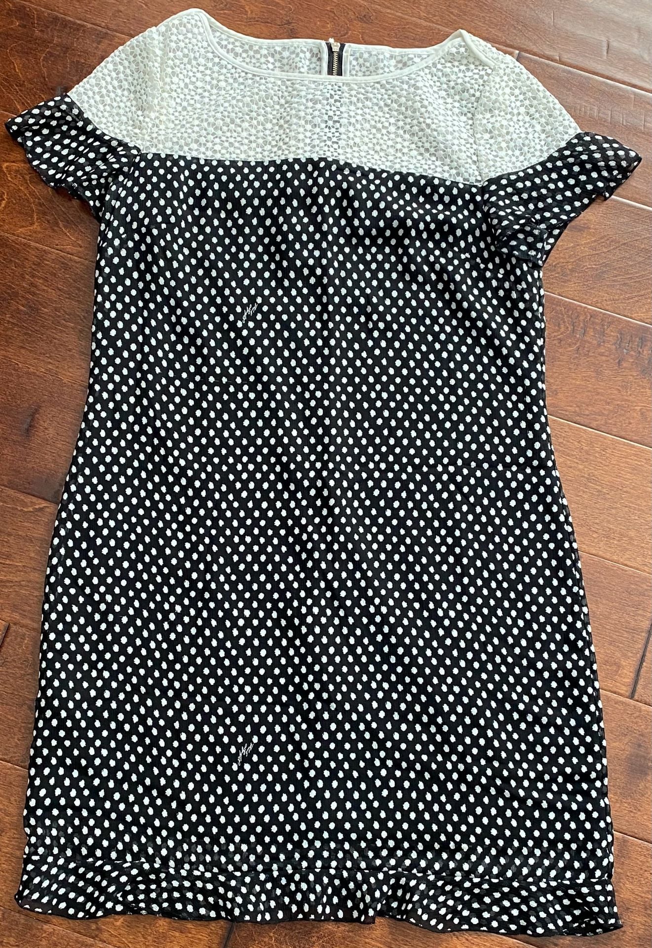 Karl Lagerfeld Polka Dot Ruffle Sleeve Cocktail Dress 2