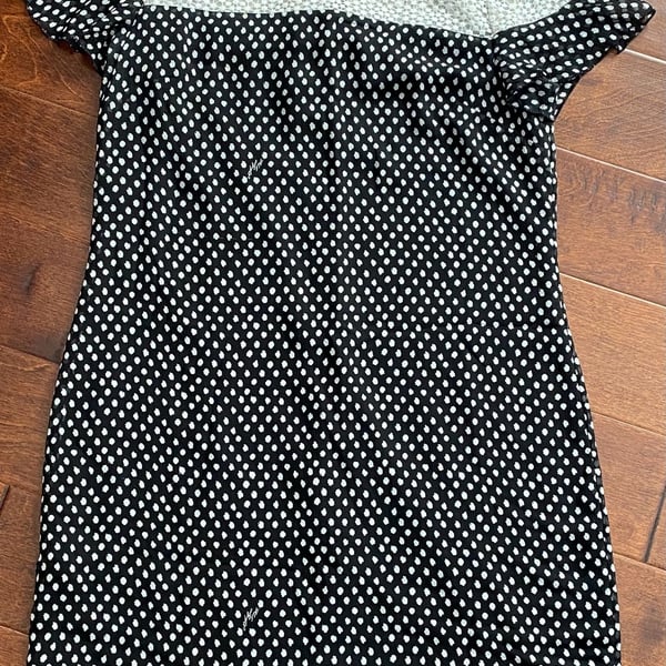 Karl Lagerfeld Polka Dot Ruffle Sleeve Cocktail Dress