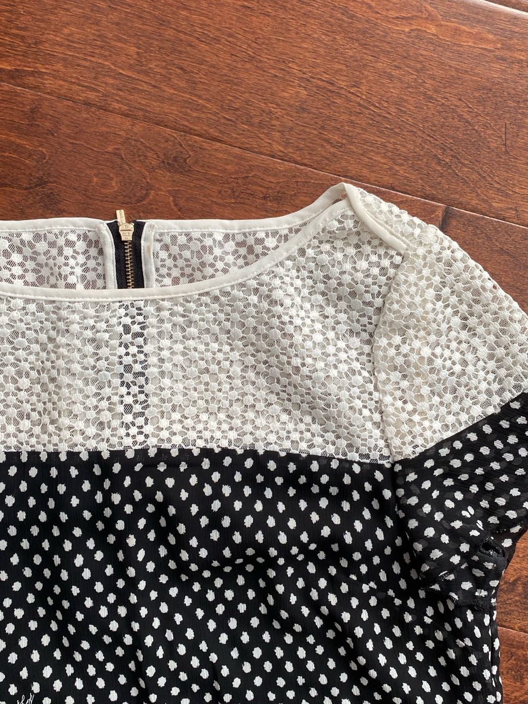 Karl Lagerfeld Polka Dot Ruffle Sleeve Cocktail Dress 3