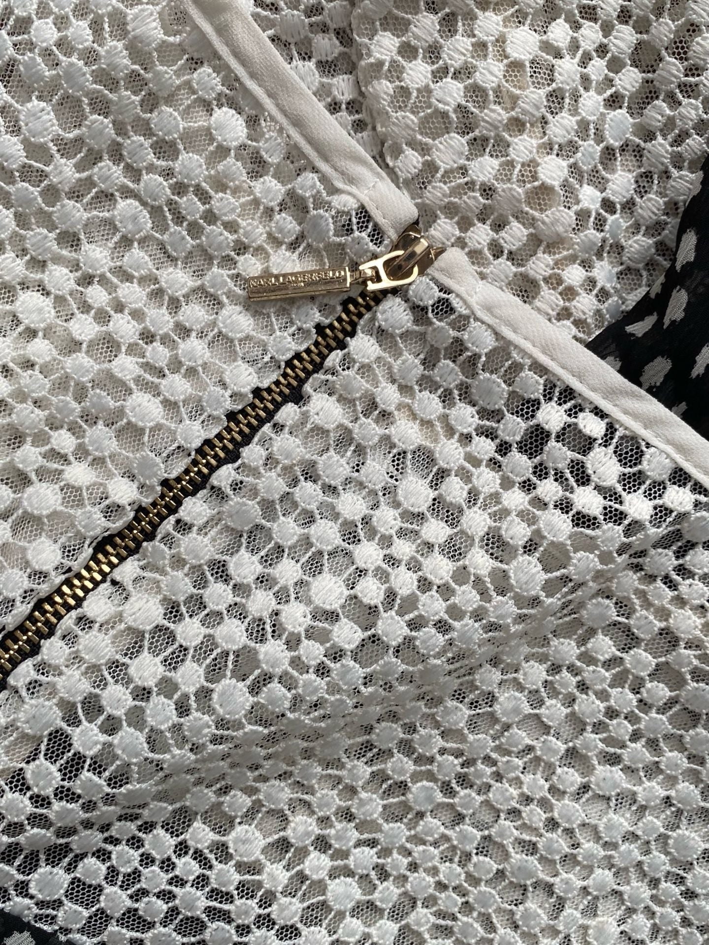 Karl Lagerfeld Polka Dot Ruffle Sleeve Cocktail Dress 4