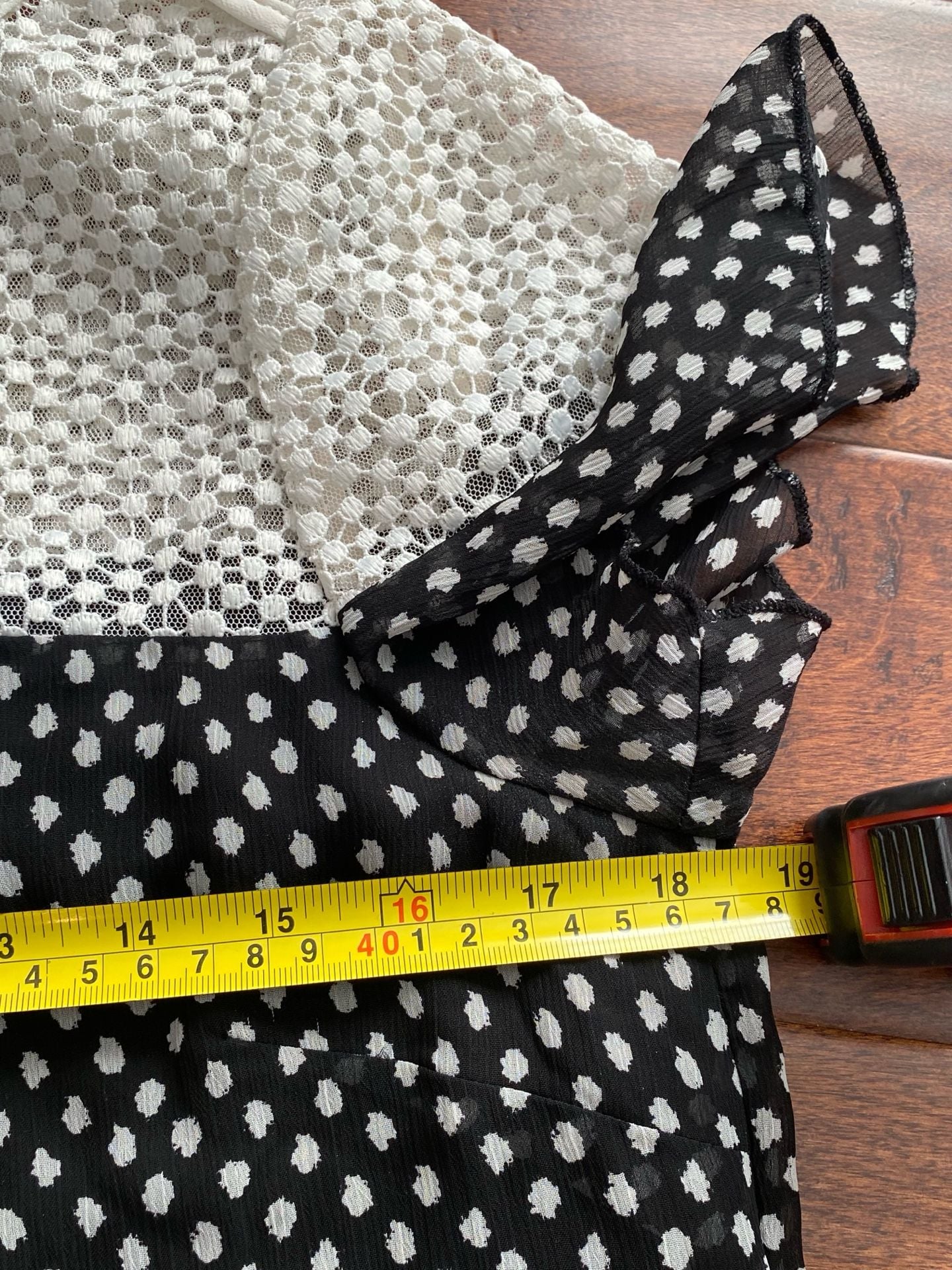 Karl Lagerfeld Polka Dot Ruffle Sleeve Cocktail Dress 6
