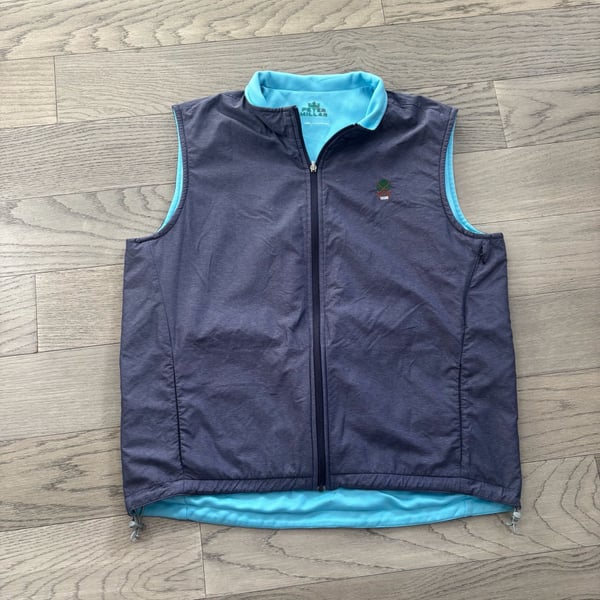 Peter Millar Reversible Golf Vest Blue Gray 1886 Logo