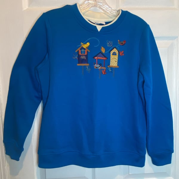 Fall Casual Breckenridge Sweatshirt PS Blue Birdhouses