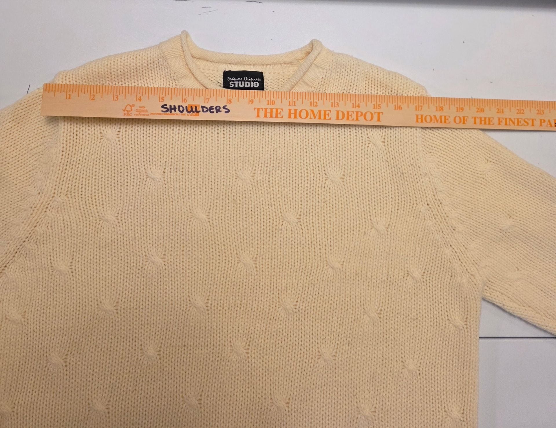 LOFT Bobble Pointelle Crew Neck Sweater Ivory Cream 7