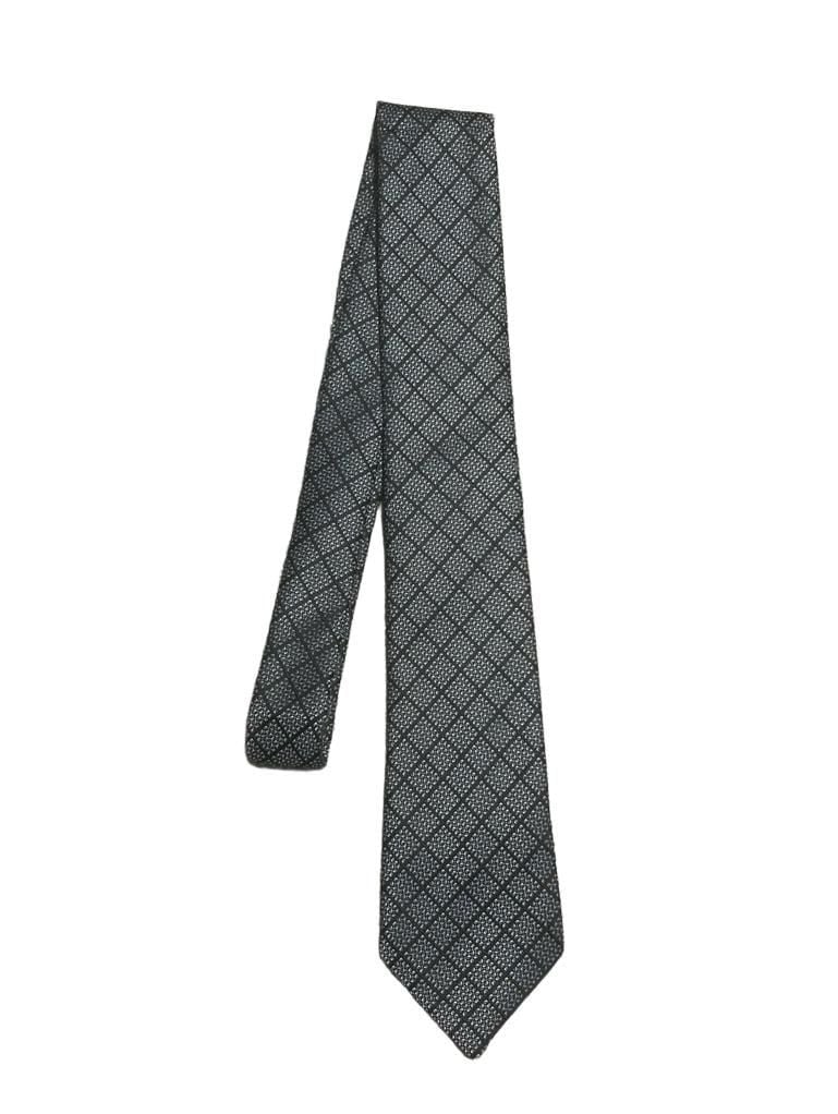 Bespoke New York Diamond Pattern Necktie Grey Black Polyester 3