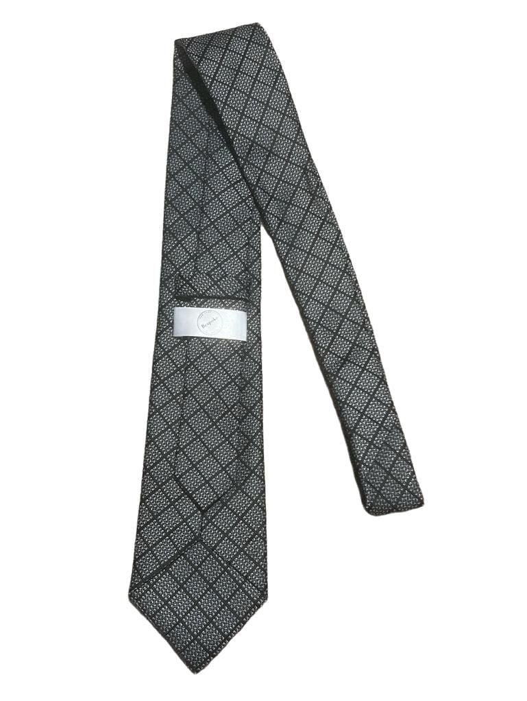 Bespoke New York Diamond Pattern Necktie Grey Black Polyester 4