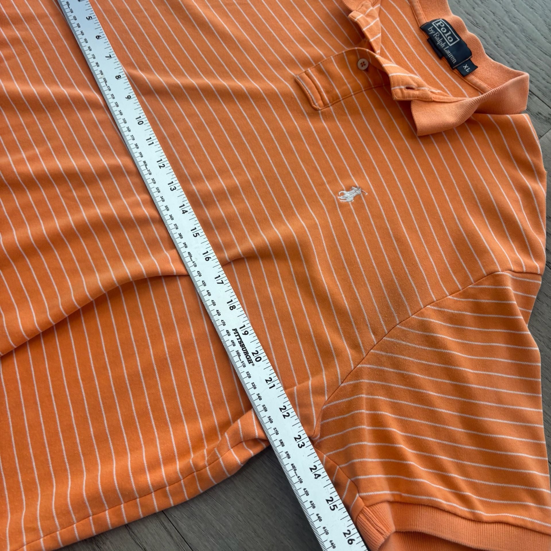 Polo Ralph Lauren Striped Polo Shirt Size XL Orange White 5