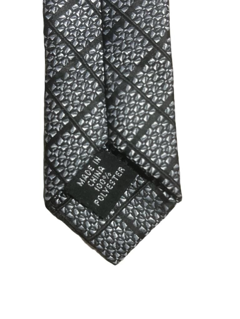 Bespoke New York Diamond Pattern Necktie Grey Black Polyester 6