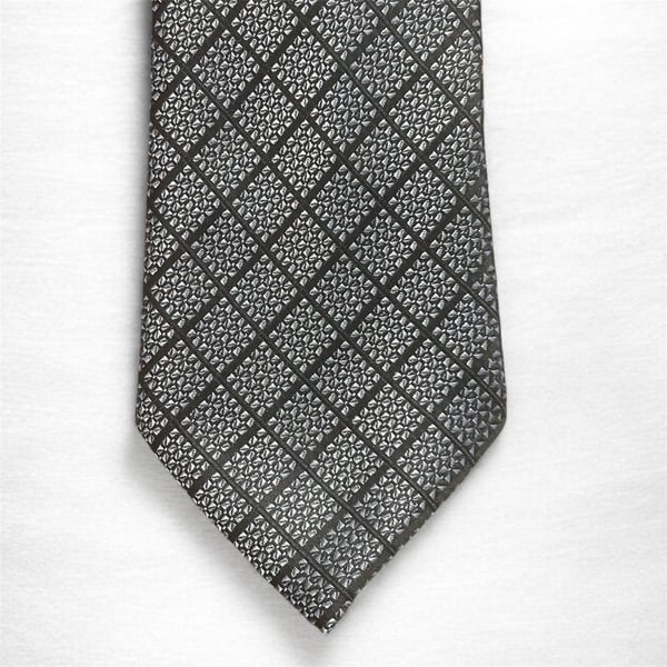 Bespoke New York Diamond Pattern Necktie Grey Black Polyester