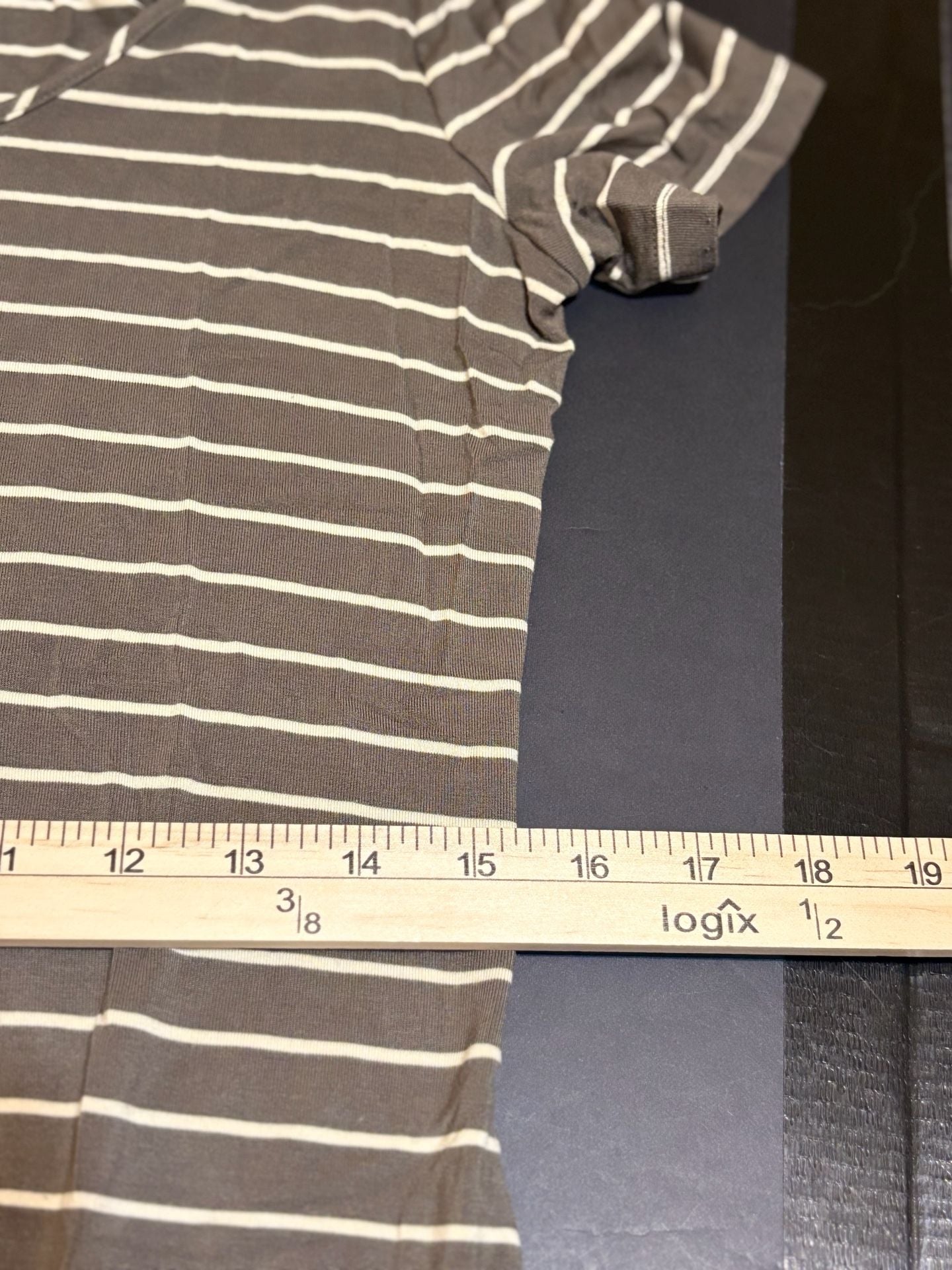 Calvin Klein T-Shirt Dress Size 6 Brown Striped Short Sleeve Scoop Neck 9