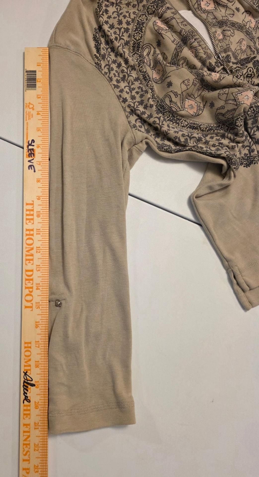 Style & Co. Petite PL Hoodie Elephant Mandala Graphic Gray Long Sleeve 9