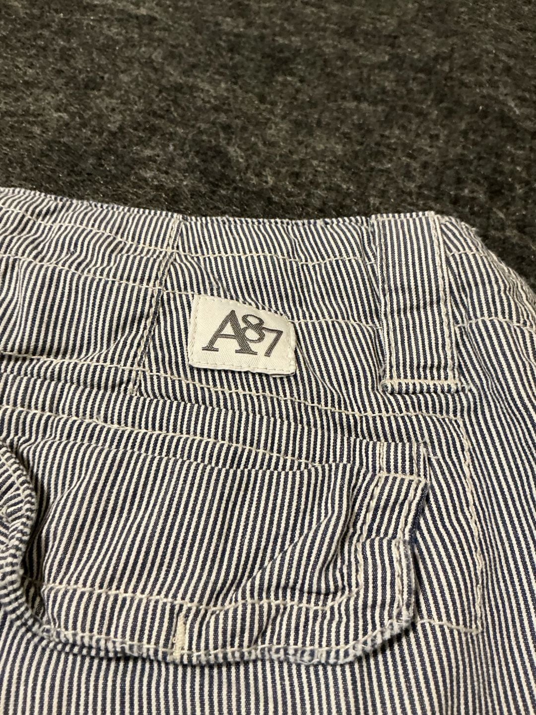 Aeropostale Cargo Shorts Mens Size 36 Blue White Hickory Striped Cotton 7