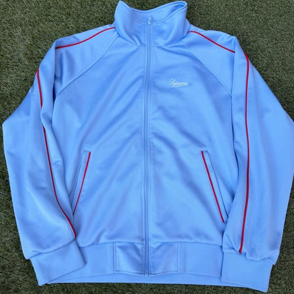 Supreme Tricot Track Jacket Size Medium Light Blue Polyester