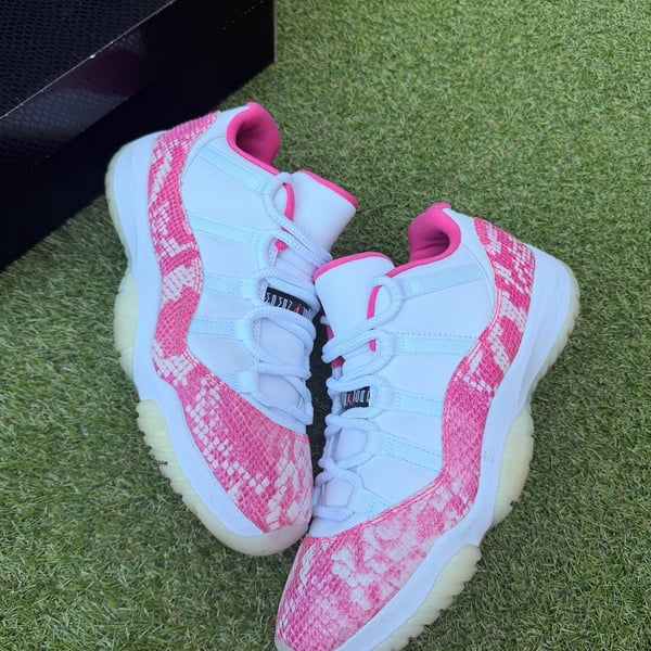 Air Jordan 11 Retro Low Pink Snakeskin Sneakers