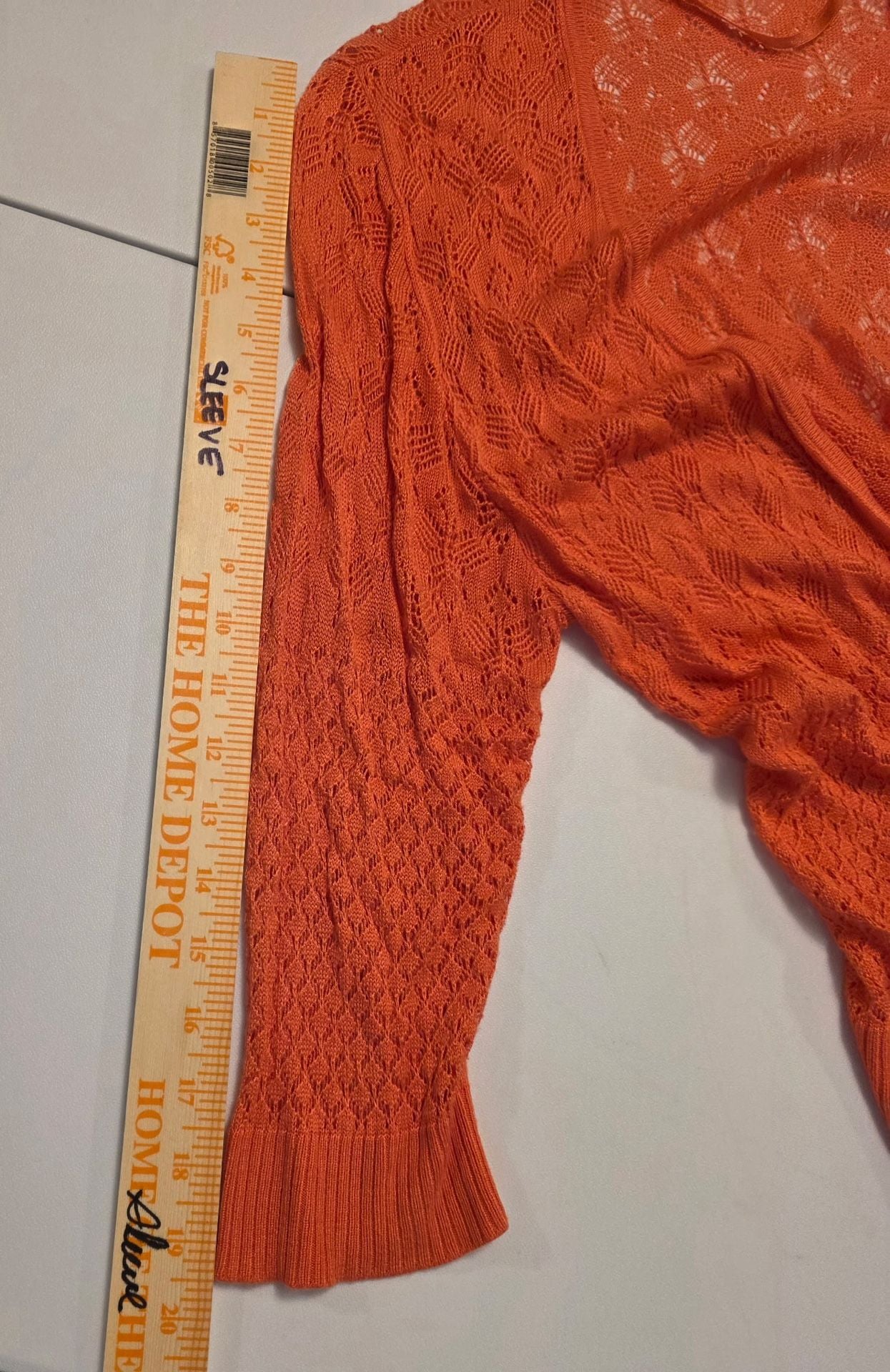 Lane Bryant Cardigan Size 14/16W Coral Open Knit Sweater 11