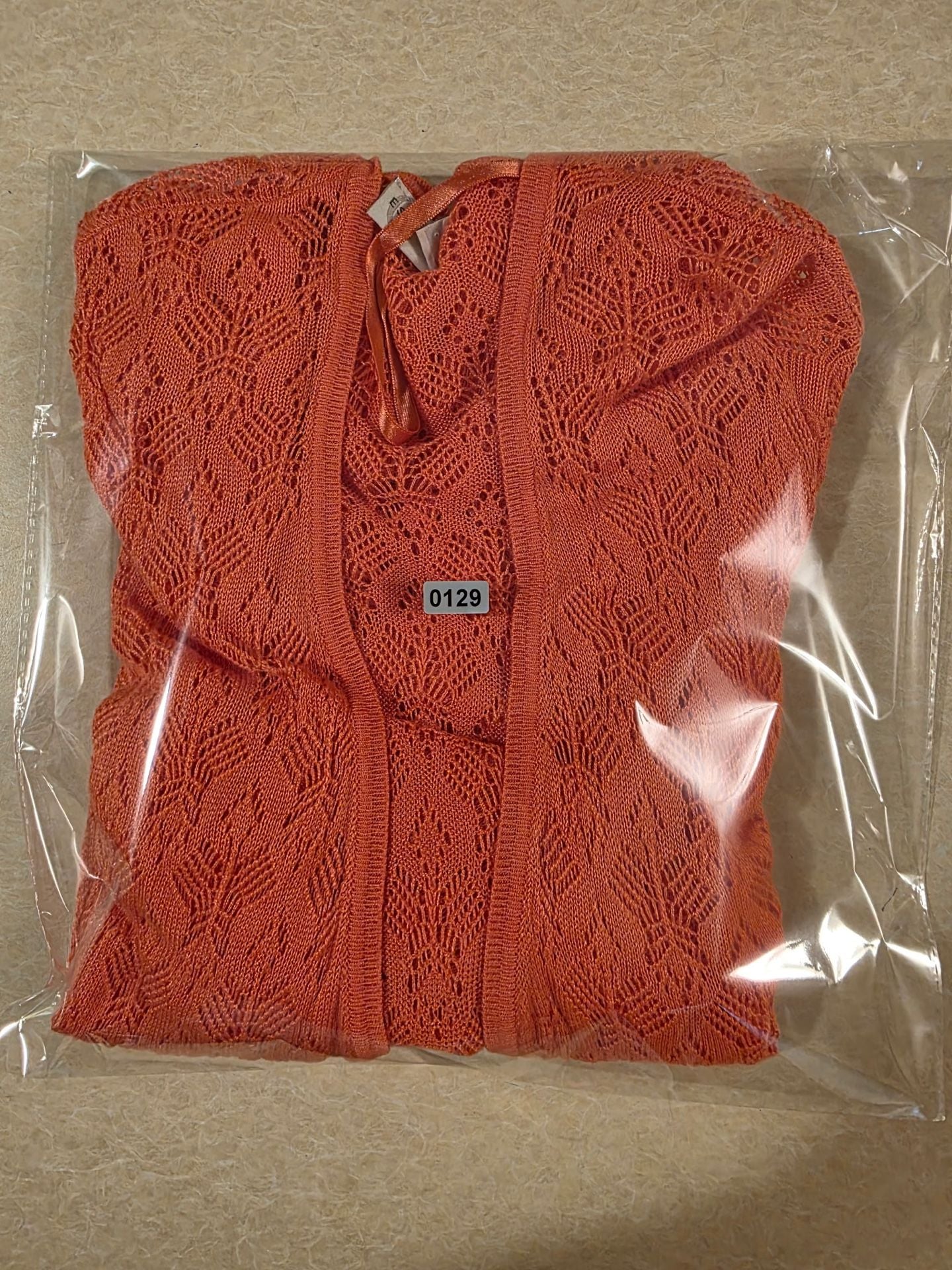 Lane Bryant Cardigan Size 14/16W Coral Open Knit Sweater 12
