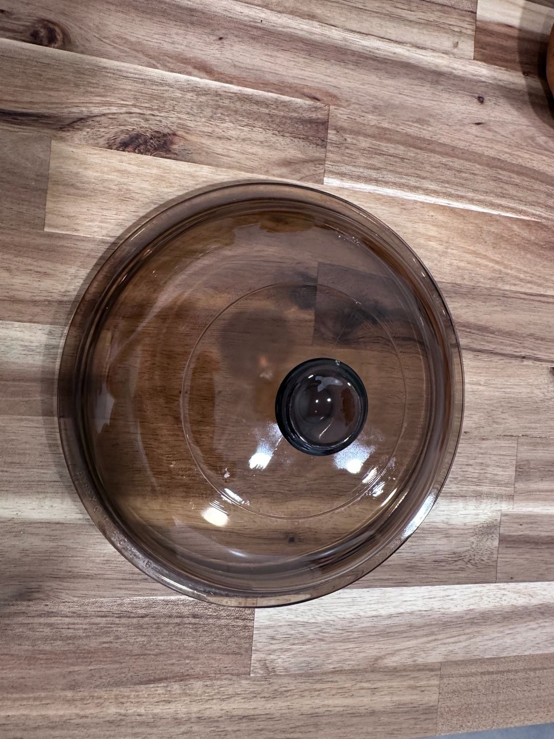 Pyrex Visions Amber Glass Lid V-1-C Size 6.5 Inch Replacement 1