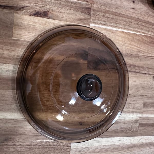 Pyrex Visions Amber Glass Lid V-1-C Size 6.5 Inch Replacement