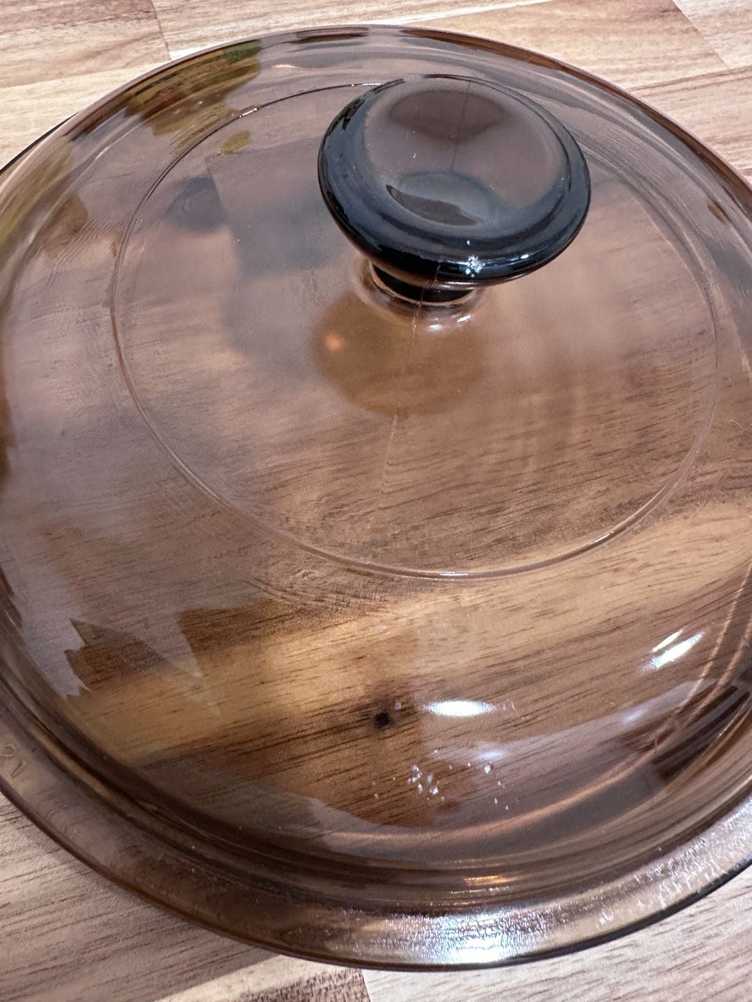 Pyrex Visions Amber Glass Lid V-1-C Size 6.5 Inch Replacement 3