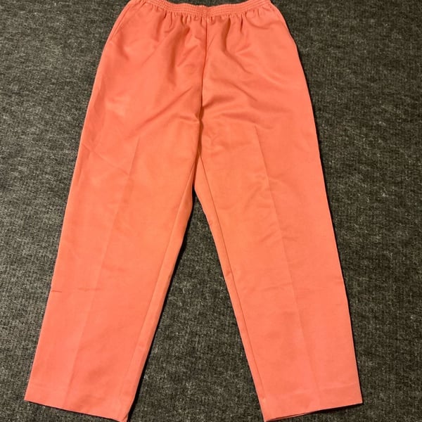 Alfred Dunner Pull On Pants Womens Size 12 Coral Polyester Elastic Waist
