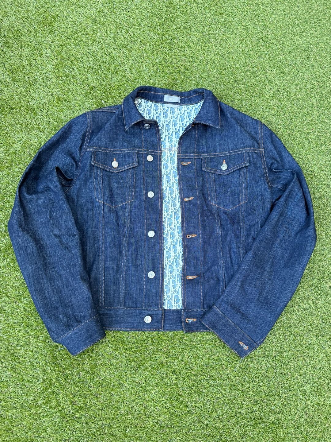 Dior Oblique Lining Denim Jacket Size 48 Blue 2
