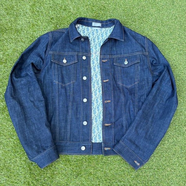 Dior Oblique Lining Denim Jacket Size 48 Blue
