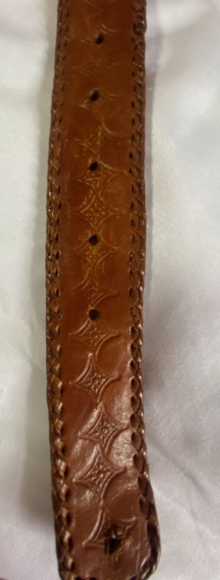 Vintage Guatemalan Woven Leather Belt Size SM 2