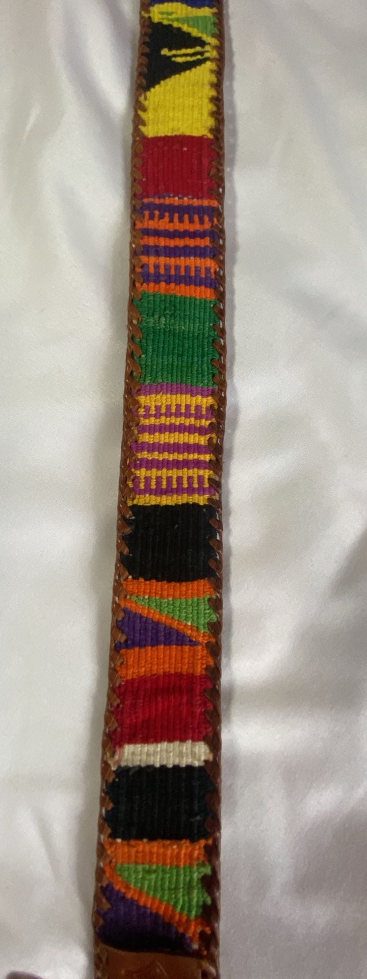 Vintage Guatemalan Woven Leather Belt Size SM 3