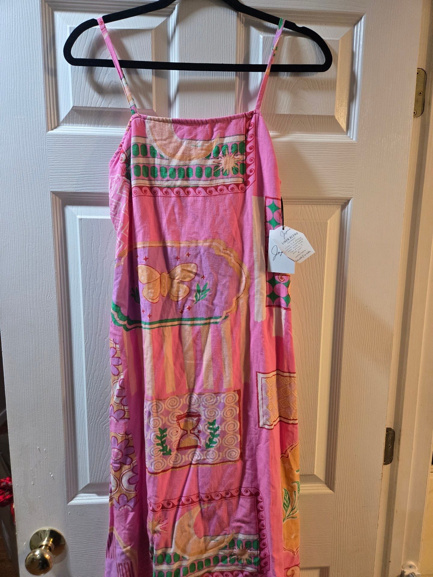 Japna Pink Printed Patchwork Midi Dress 1