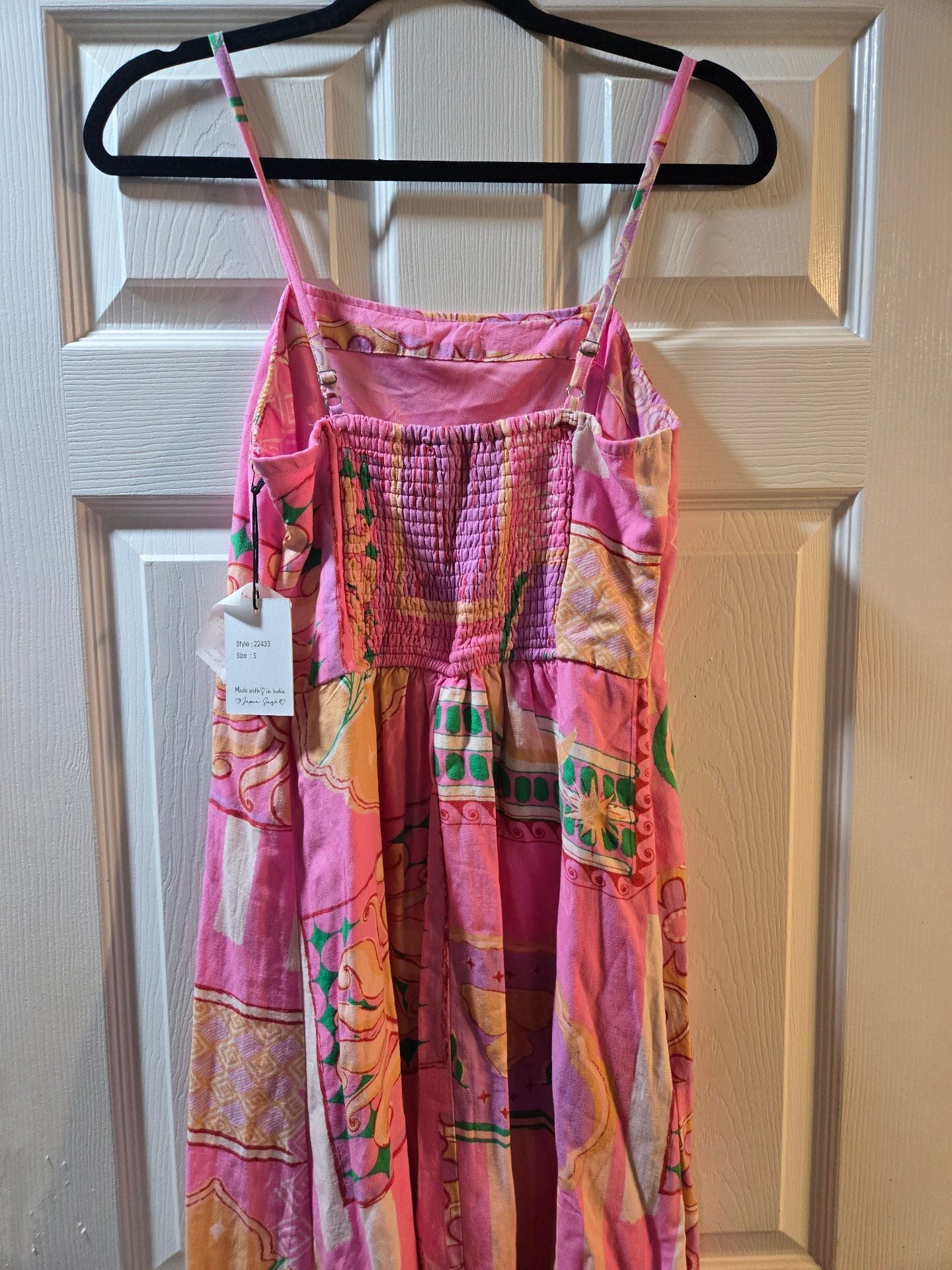 Japna Pink Printed Patchwork Midi Dress 4