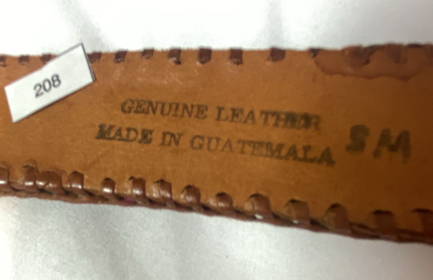 Vintage Guatemalan Woven Leather Belt Size SM 5