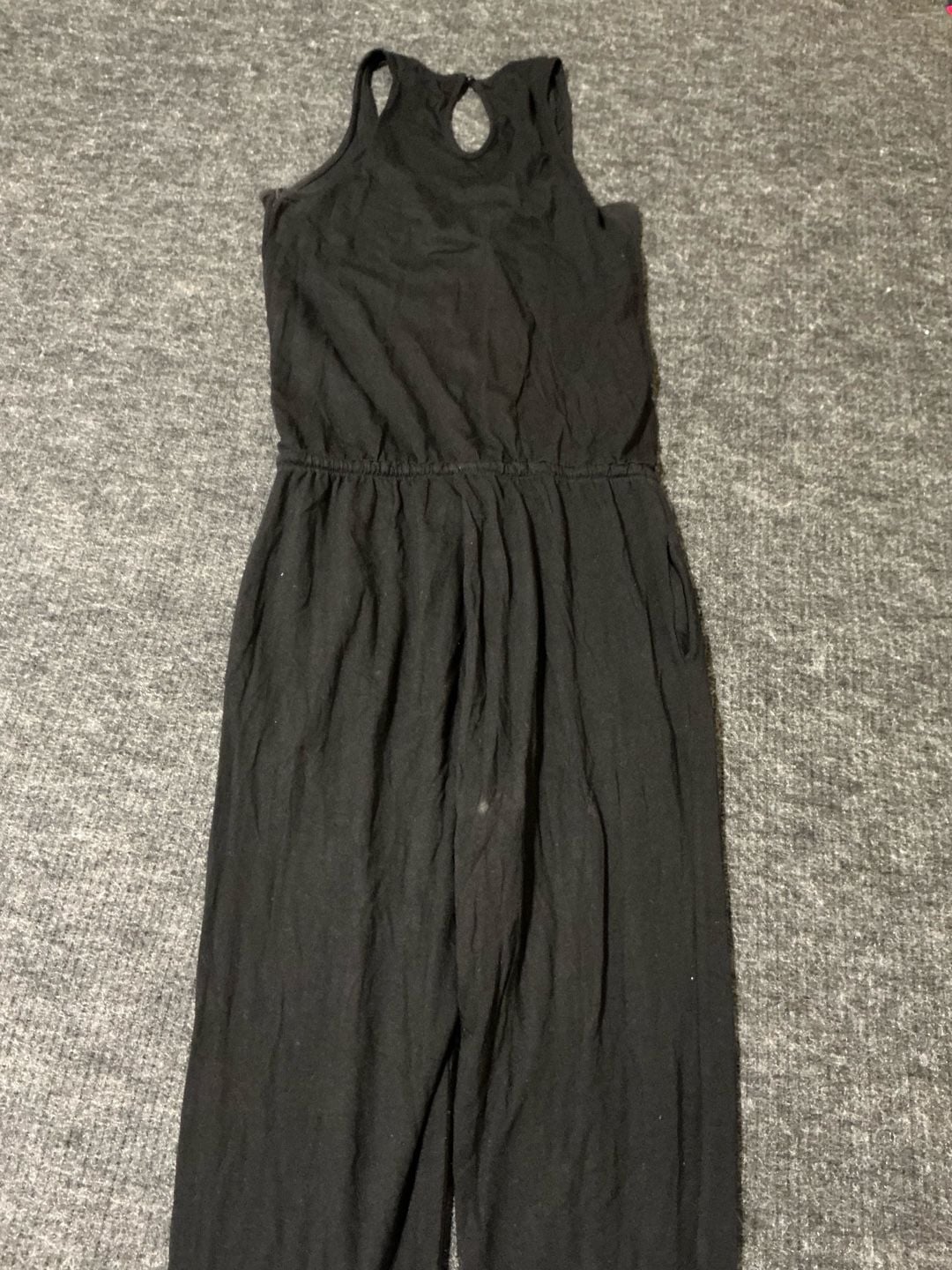 Gap Jumpsuit Womens Size XS Black Drawstring Halter Keyhole Back Cotton Modal 8