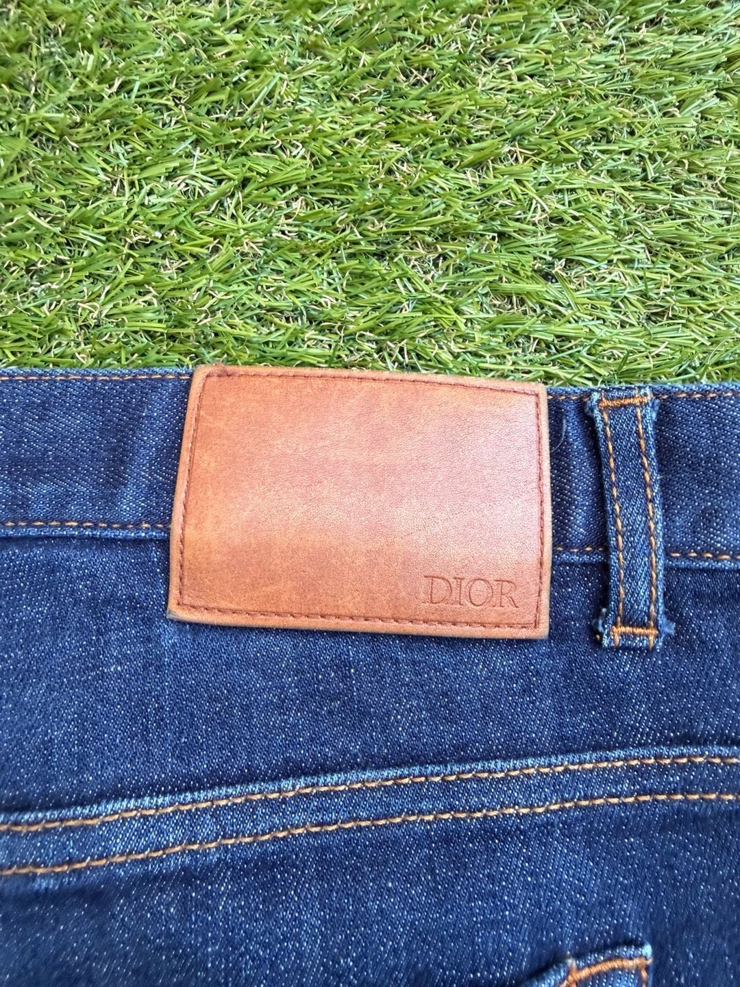 Dior Oblique Cuffs Denim Jeans Size 32 Dark Blue Made In Italy 8