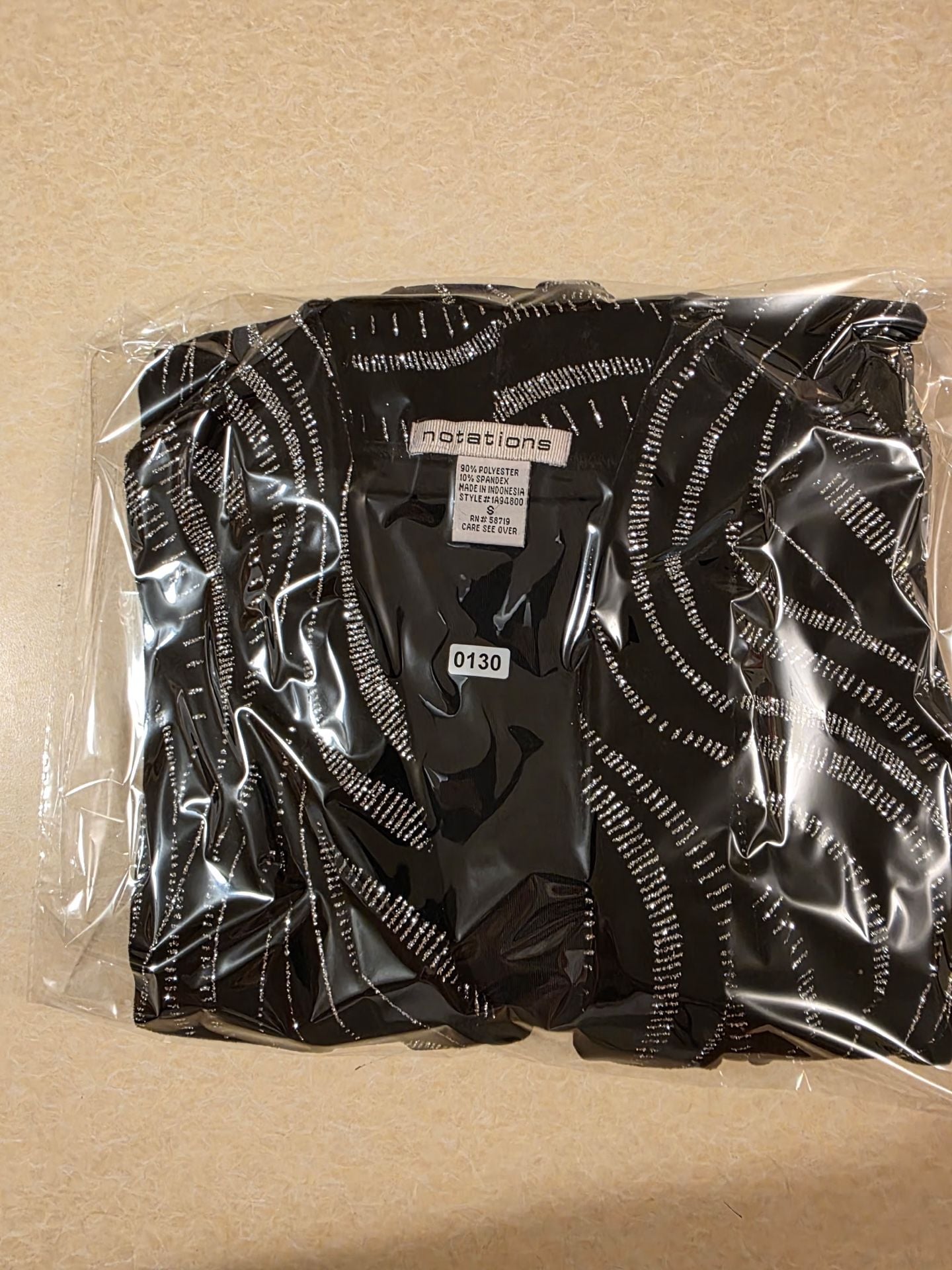 Notations Velvet Jacket Size S Black Silver Glitter Open Front Cardigan 10