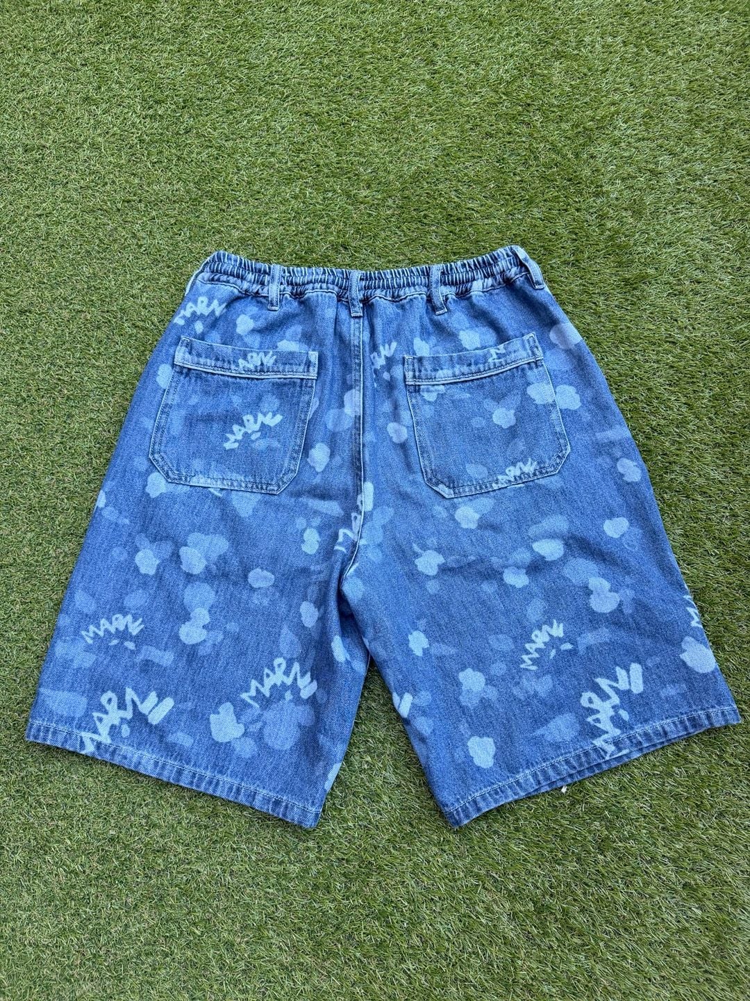 Marni Denim Shorts Size 30 Blue Logo Print Cotton 5