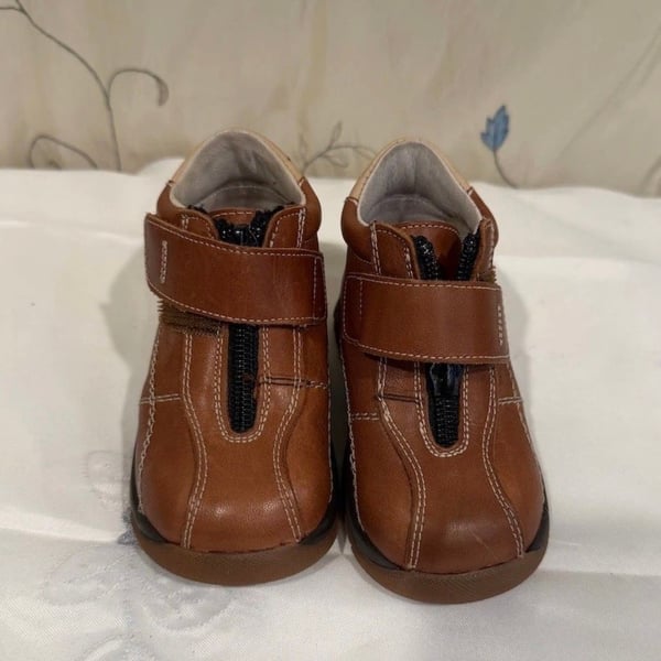 Andanines Villena Toddler Boots Size 21 Brown Leather Zip Shoes