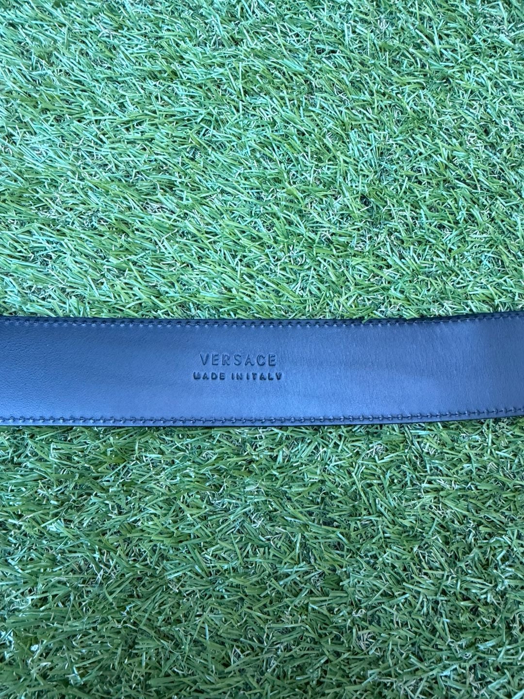 Versace Medusa Head Leather Belt Size 90/36 Black Gold 2