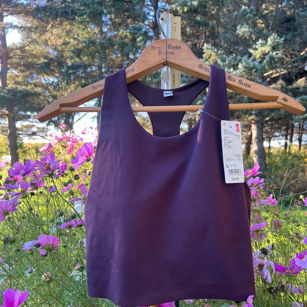 Uniqlo Wireless Bra Active Racer Back Size L Wine