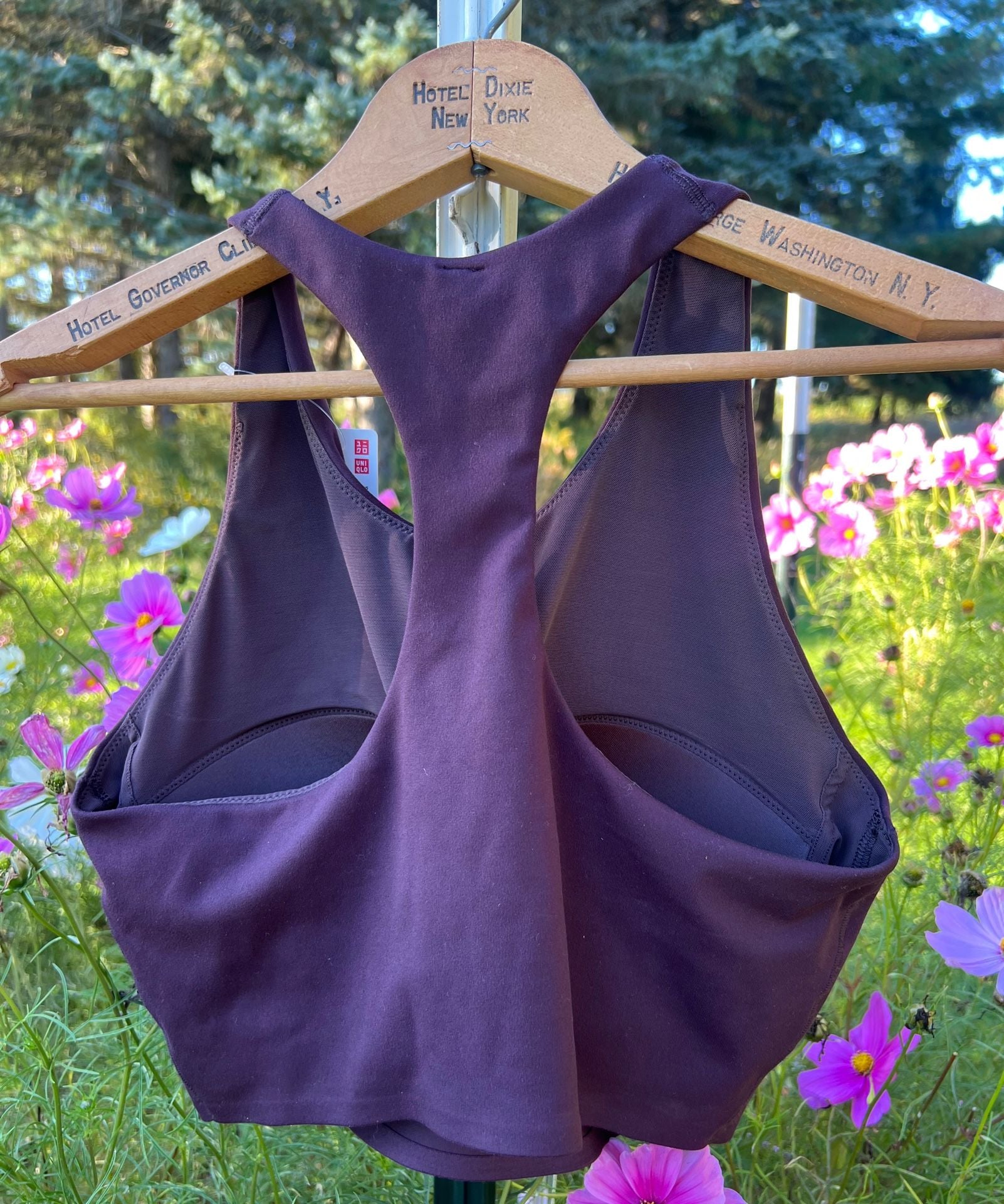 Uniqlo Wireless Bra Active Racer Back Size L Wine 4