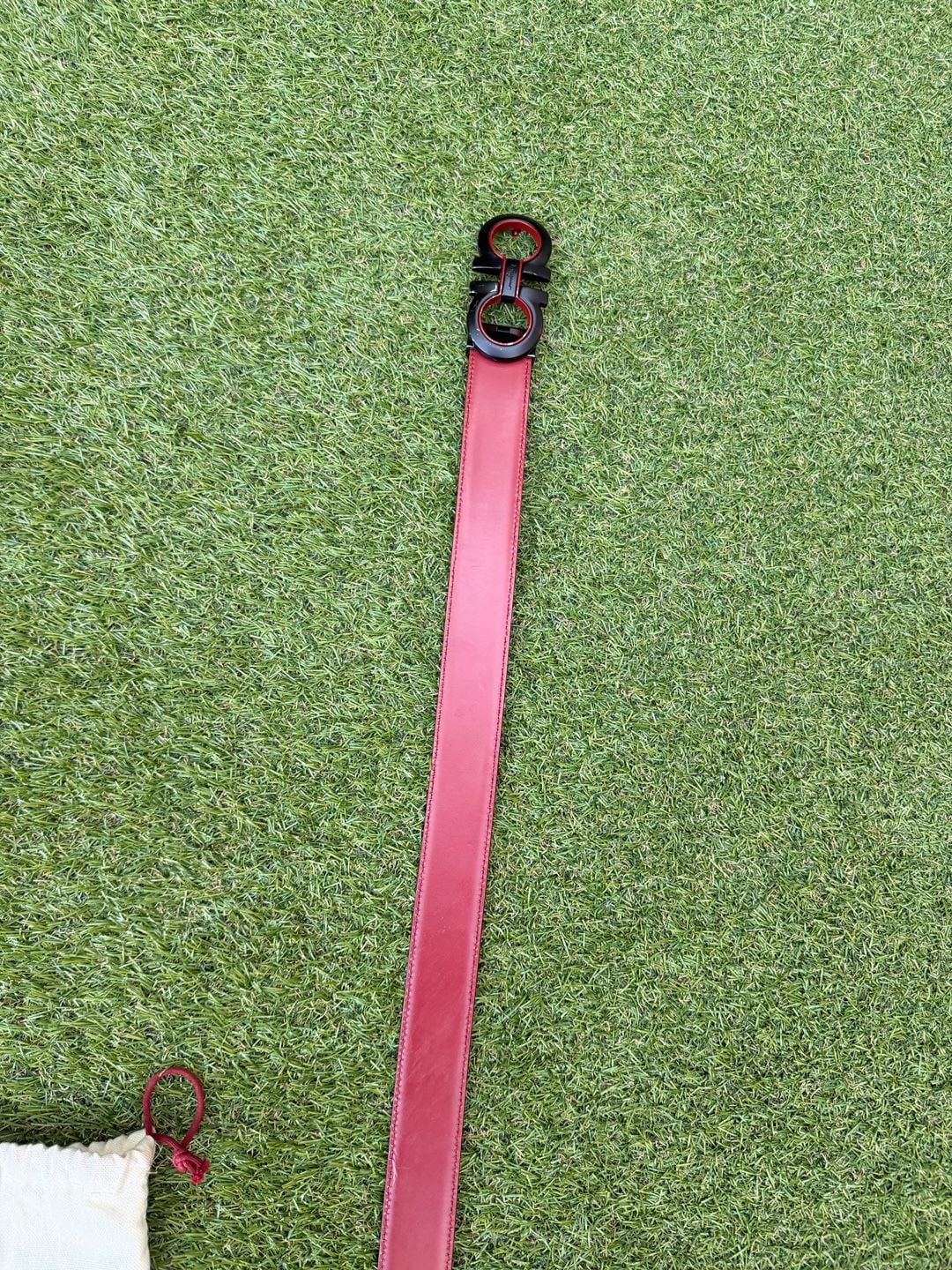 Salvatore Ferragamo Gancini Reversible Leather Belt Red Black 5