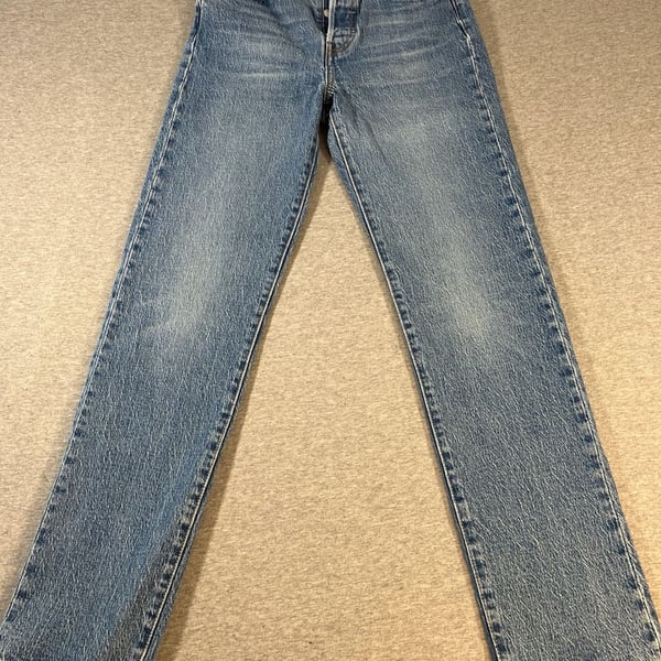 Levi's Wedgie Straight Leg Button Fly Denim Blue Jeans Size 26x30 (29)