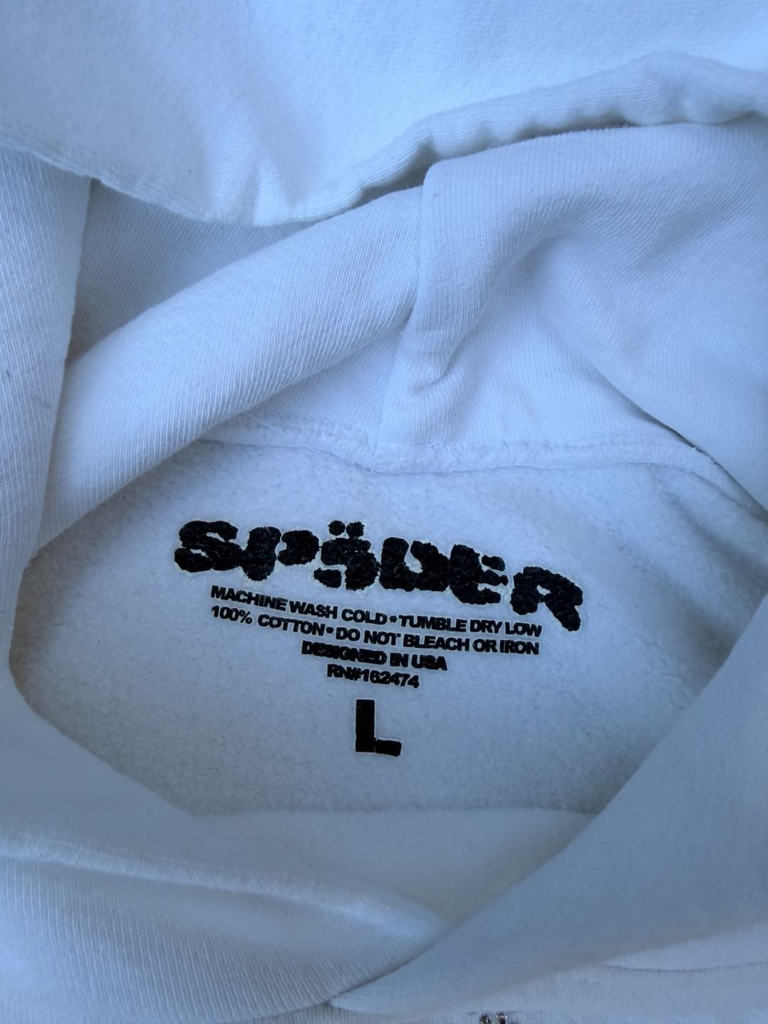 Sp5der OG Rhinestone Hoodie Size L White 4