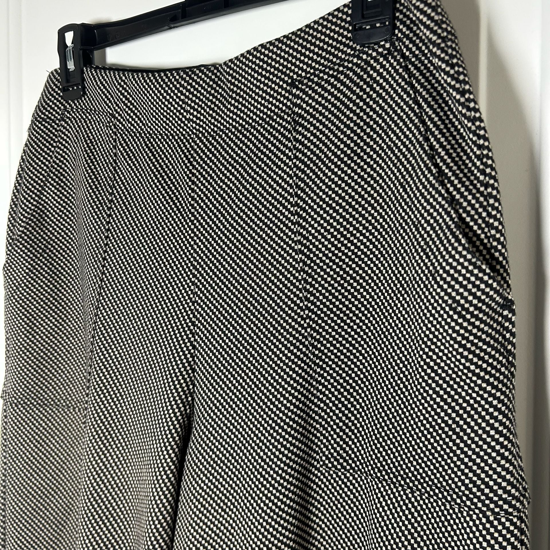 Max Studio London Pants Size L Black White Patterned Pull On 3