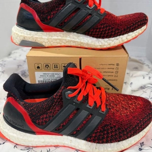 Adidas Ultra Boost 2.0 Solar Red Athletic Shoes