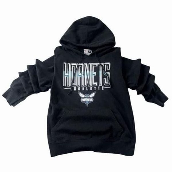 NBA Charlotte Hornets Hoodie Size Large Black Fleece Pullover