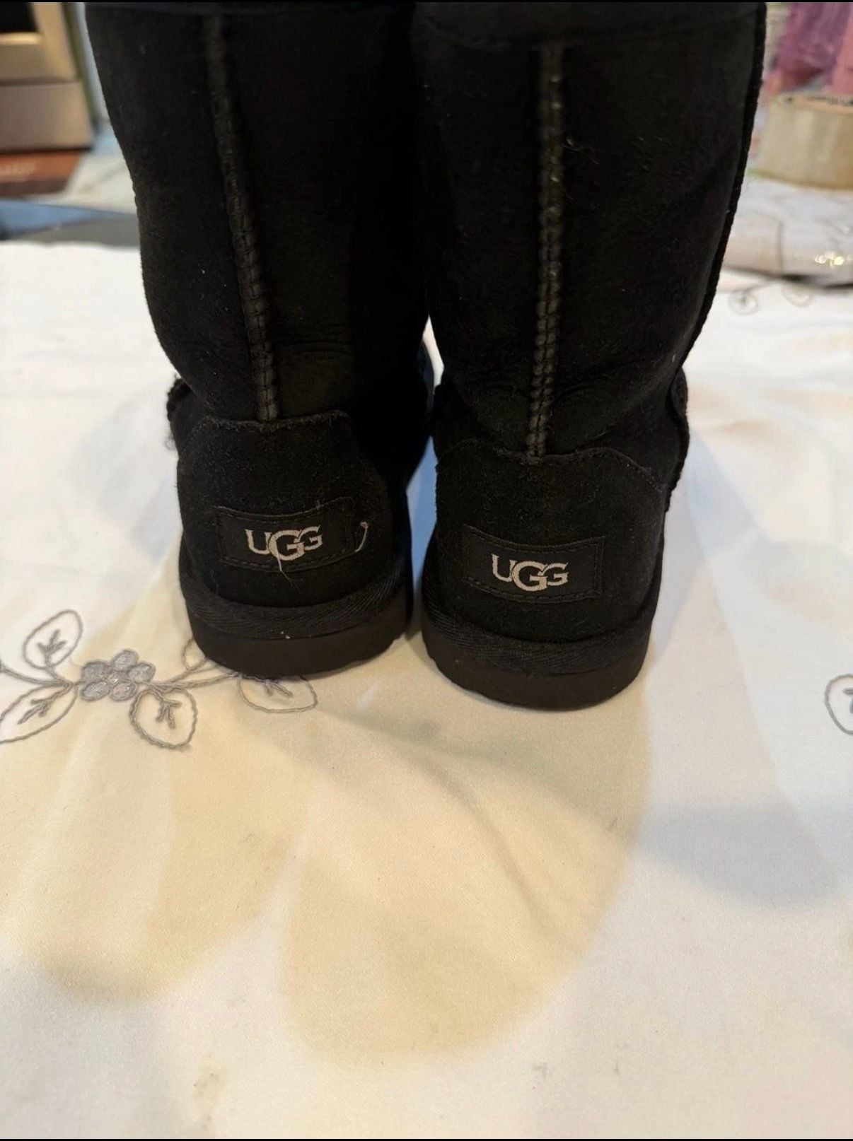 UGG Classic II Boot Size 2 Black Suede Shearling 2
